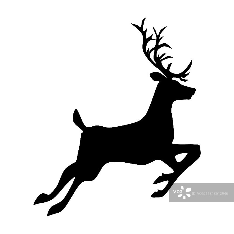 小鹿Logo设计模板剪影图片素材