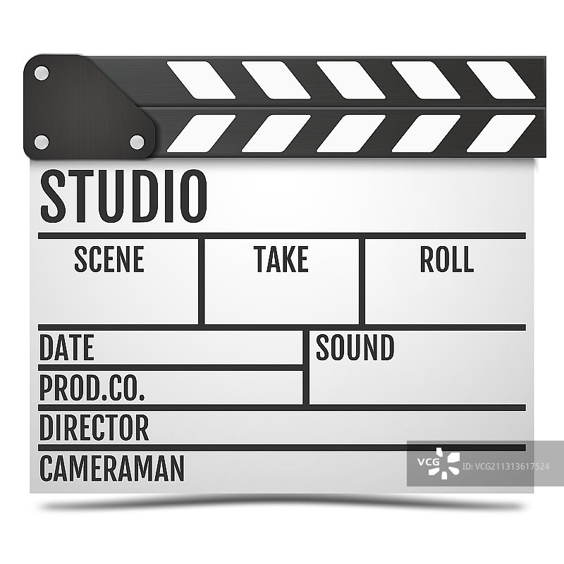 逼真风格电影场记板图片素材