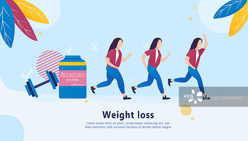 女孩减肥过程概念运动图片素材