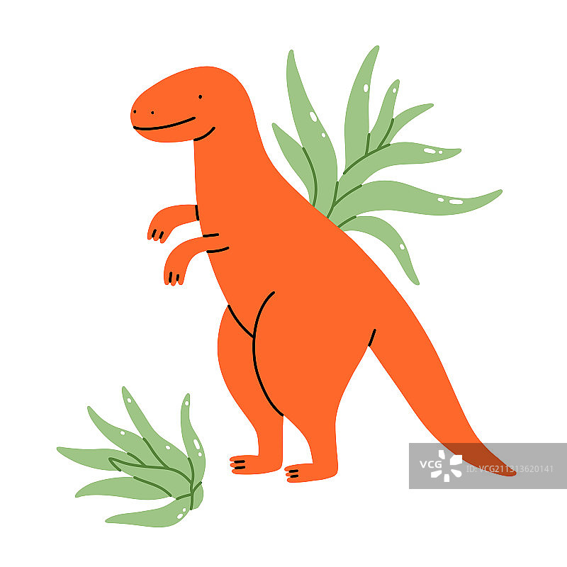 两株铁兰植物与可爱的恐龙盆栽图片素材