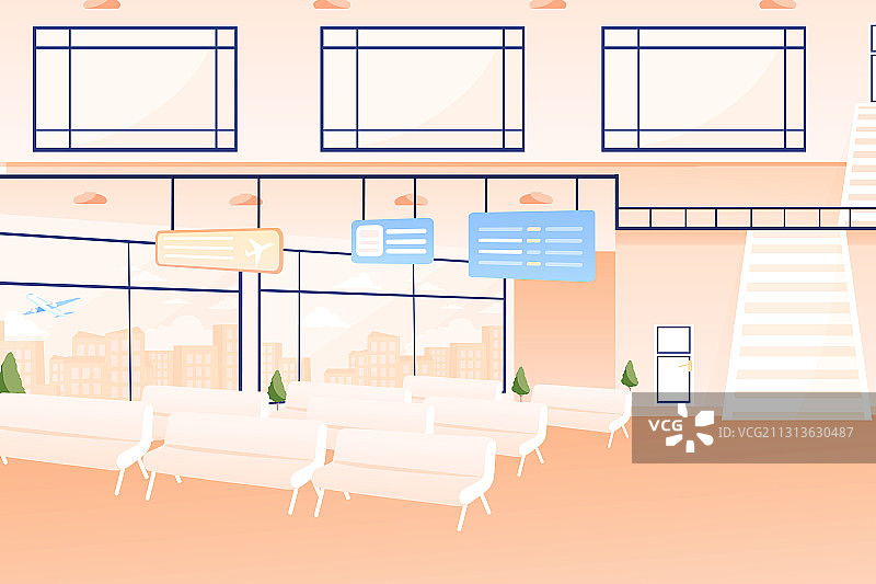 卡通机场飞机春运出行交通旅游旅行出差航班候机口罩医疗矢量插画图片素材