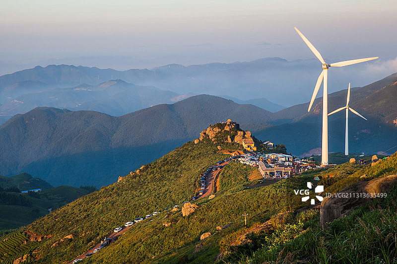 东白山看日出！看风车！图片素材