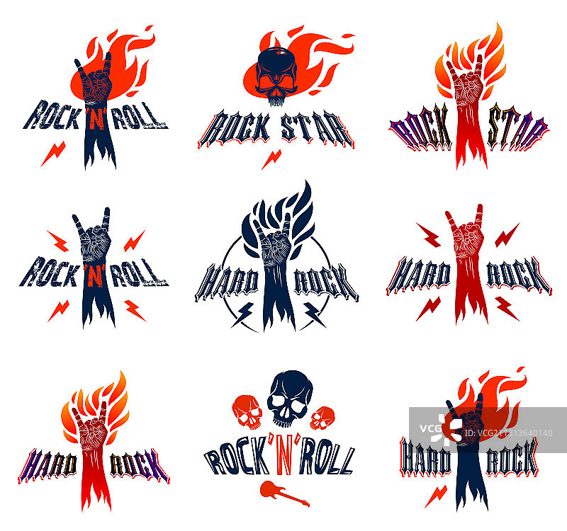 火焰摇滚手势音乐图片素材