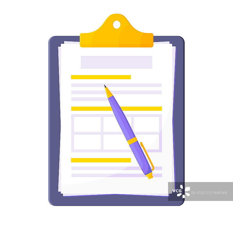 带有索赔单的剪贴板，纸张笔图片素材