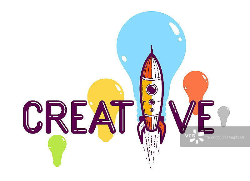 创意文字：火箭代替字母i图片素材