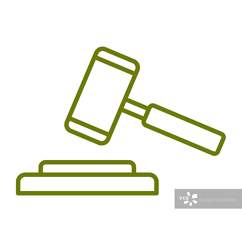 用于网页和移动端的细线法槌图标图片素材