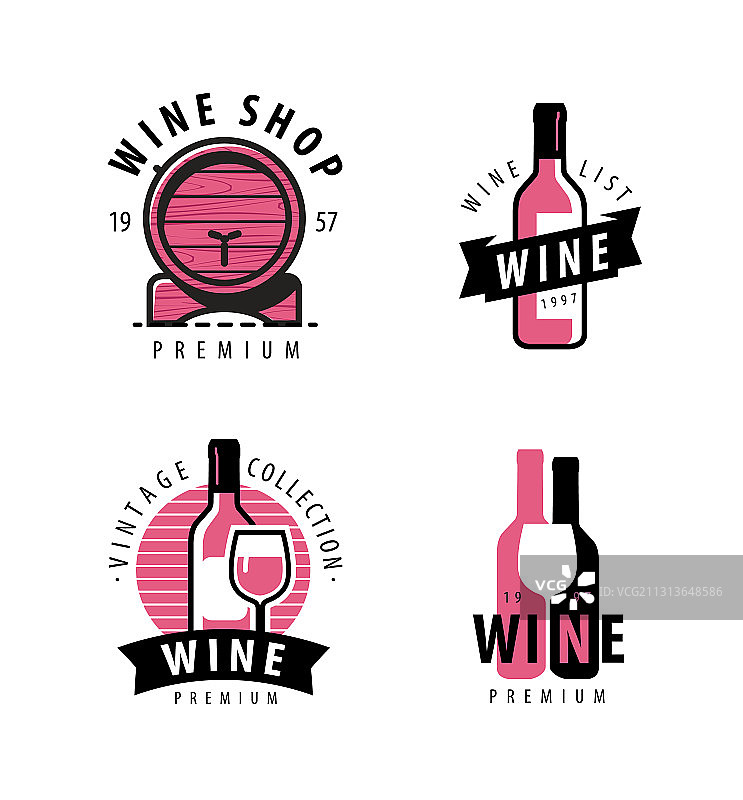 葡萄酒标志或标签酒庄餐厅饮品图片素材