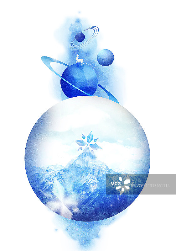 星球鹿图片素材