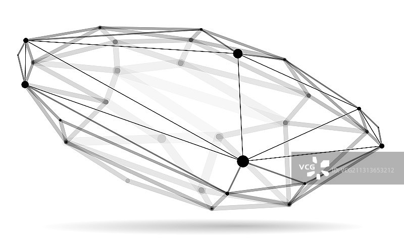 抽象3D网格线条连接点造型图片素材