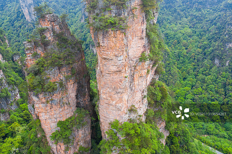 张家界国家森林公园全景、天门山，百龙天梯图片素材