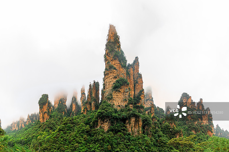 张家界国家森林公园全景、天门山，百龙天梯图片素材