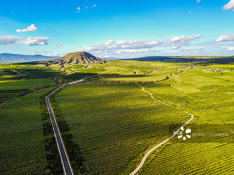 山西省大同市火山地质森林公园航拍图片素材