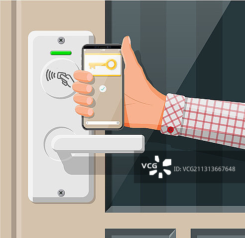 门上的电子锁安全设备图片素材