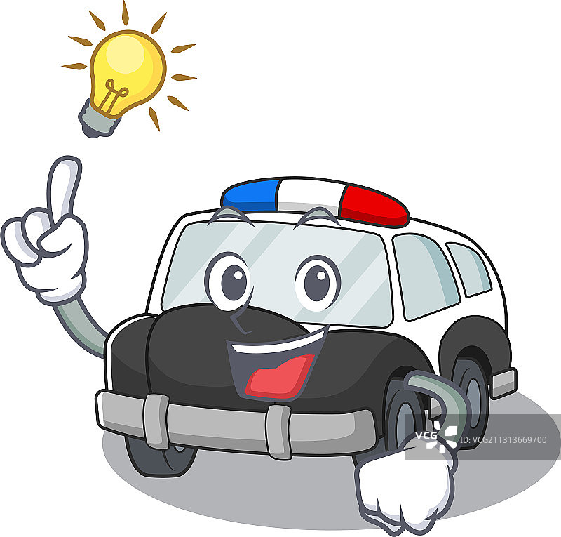 可爱的警车卡通形象风格图片素材