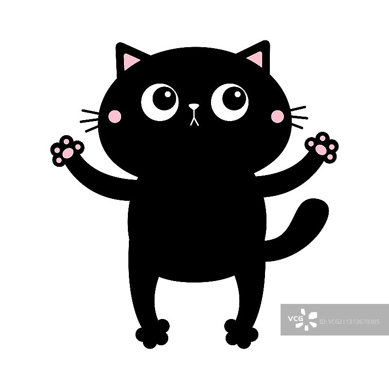 黑猫伸爪特写图片素材