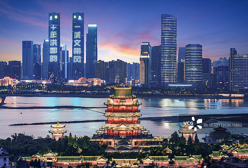 滕王阁夜色图片素材