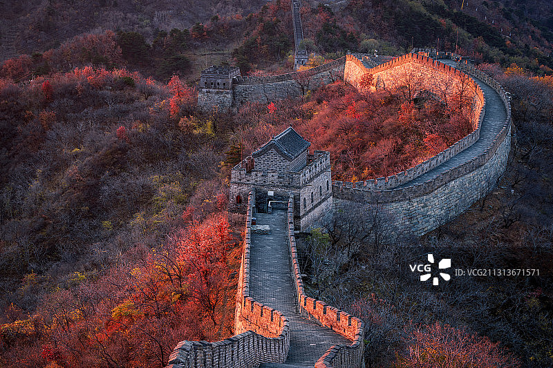 北京慕田峪长城秋色图片素材