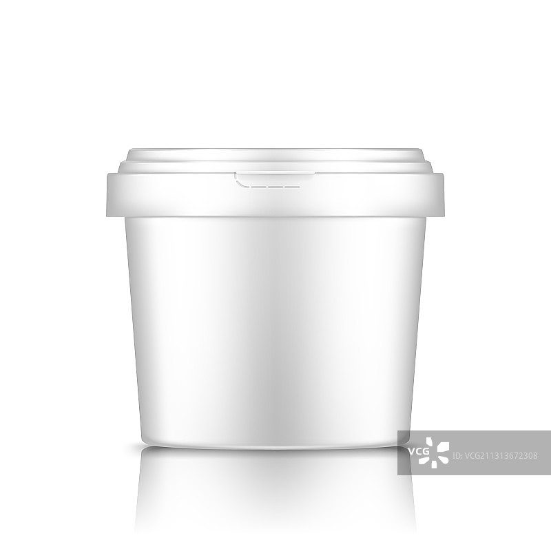 白色带盖桶样机图片素材