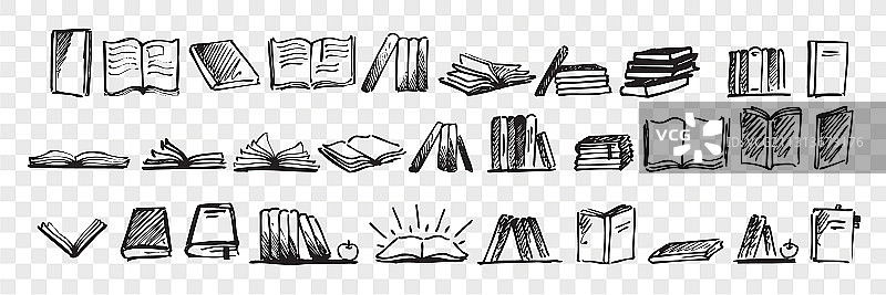 手绘涂鸦书籍合集图片素材