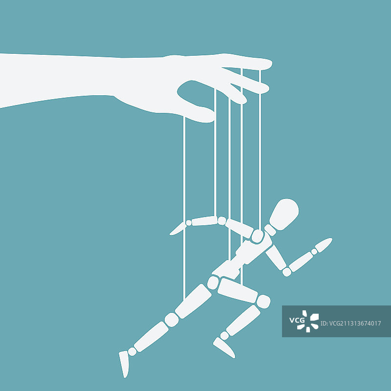 绳索上的 running man 木偶图片素材