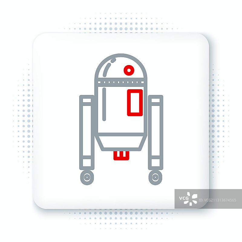 白色背景上的线性机器人图标图片素材