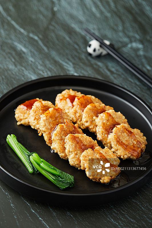 鹅肝香煎藕饼图片素材