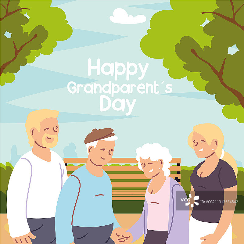 幸福的一家人：孙女、孙子图片素材