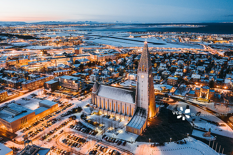 冰岛雷克雅未克夜景图片素材