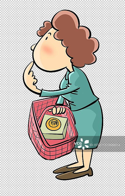 提着购物篮的妇女图片素材