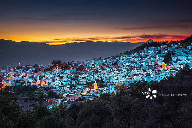 蓝色之城~舍夫沙万图片素材