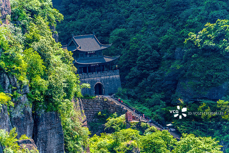 中国四川广元剑门关风景区剑阁关楼图片素材