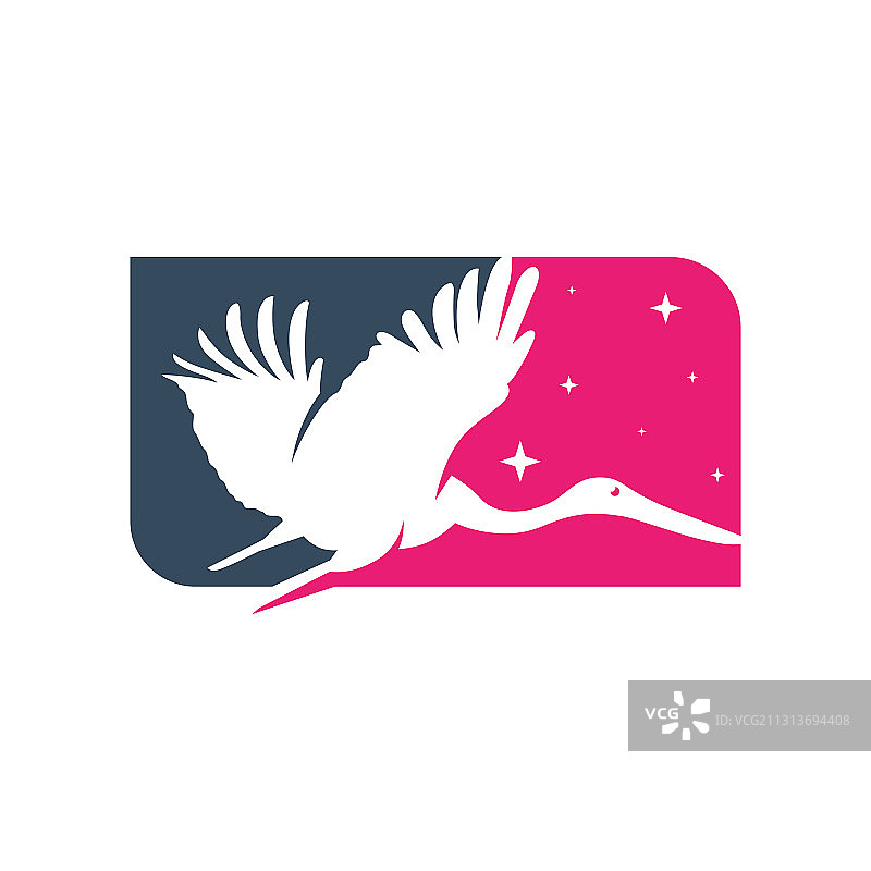 白鹭动物logo设计图片素材