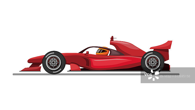 一级方程式赛车和车手侧视图图片素材