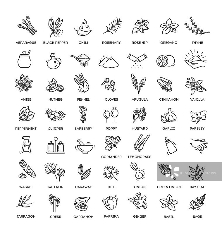 调味品图标集图片素材