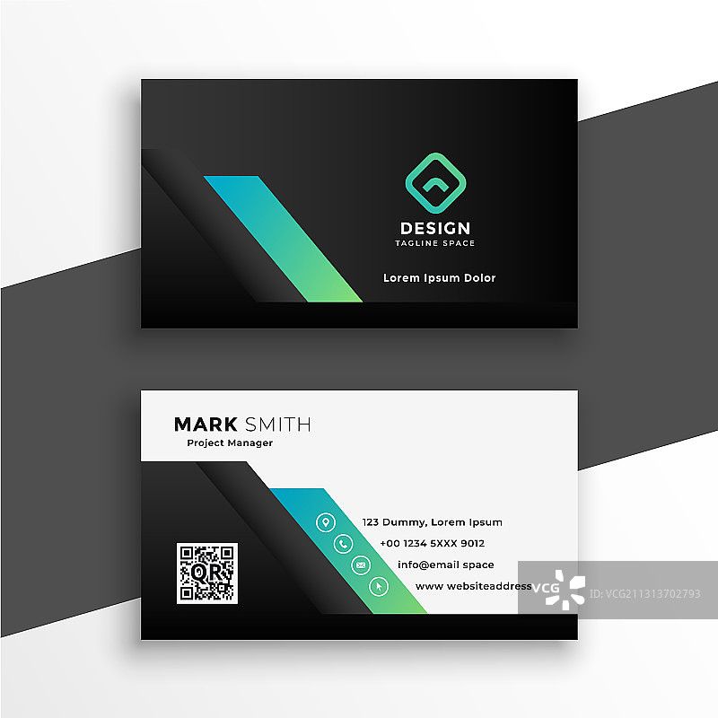 抽象专业几何商务名片模板图片素材
