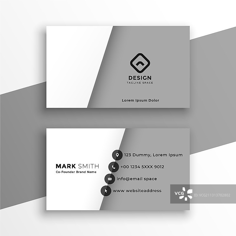 简约风格的灰白色名片设计图片素材