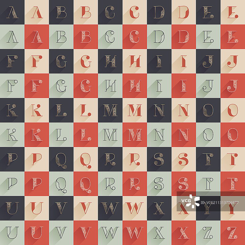 带高级装饰的经典字母图片素材