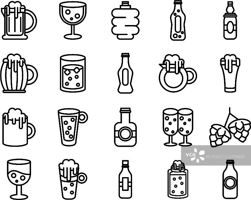 国际啤酒日图标合集图片素材