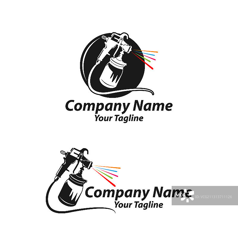 白色背景上的单色金属喷枪图片素材