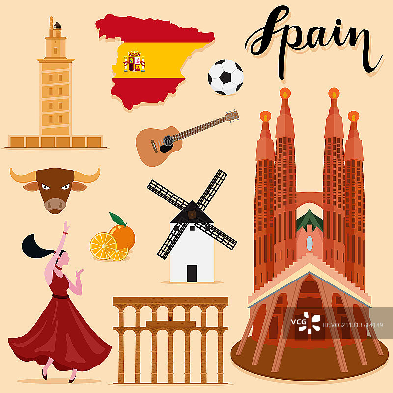 西班牙旅游景点合集图片素材