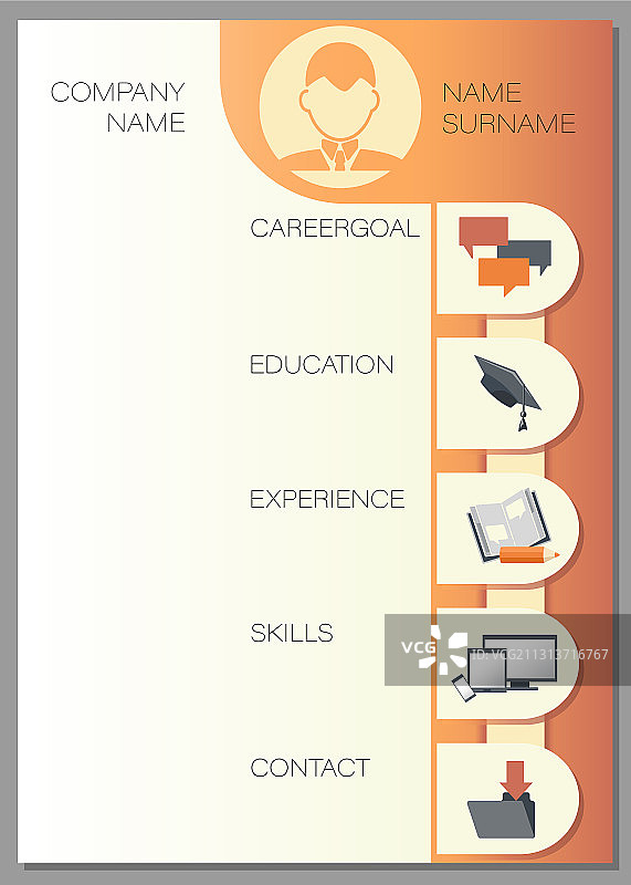 创意简历模板设计图片素材