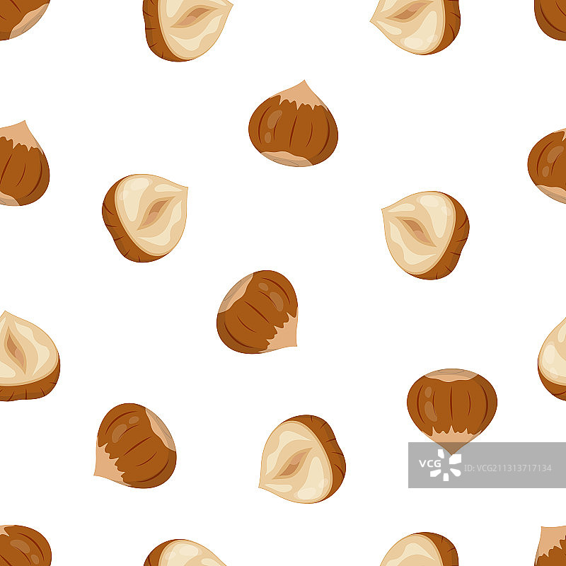 白色背景上的无缝榛子图案图片素材