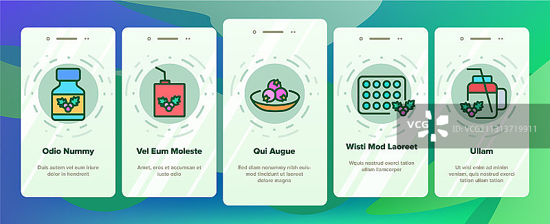 山楂浆果食品引导图标集图片素材