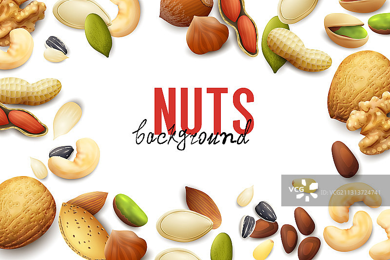 逼真坚果背景图片素材