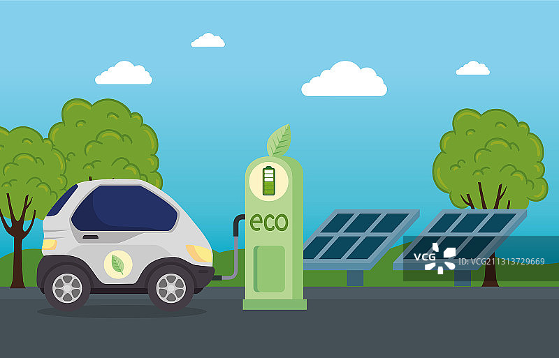 充电站的电动汽车图片素材