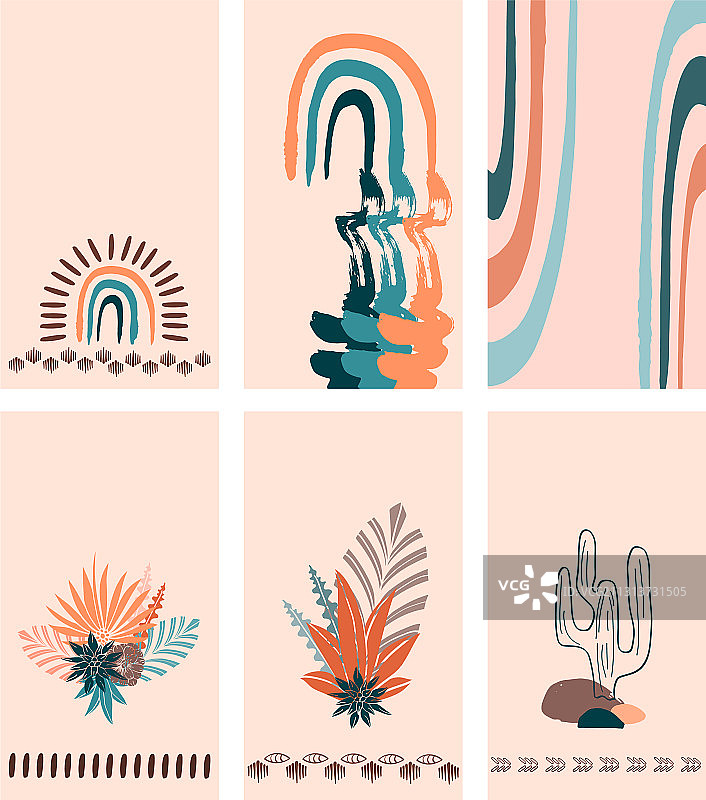 波西米亚风社交媒体故事布局图片素材