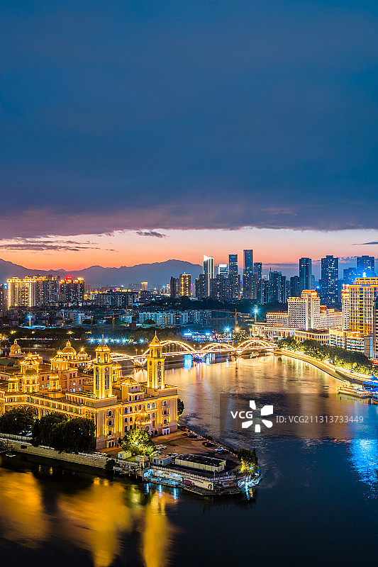 中国福建福州中洲岛夜景图片素材