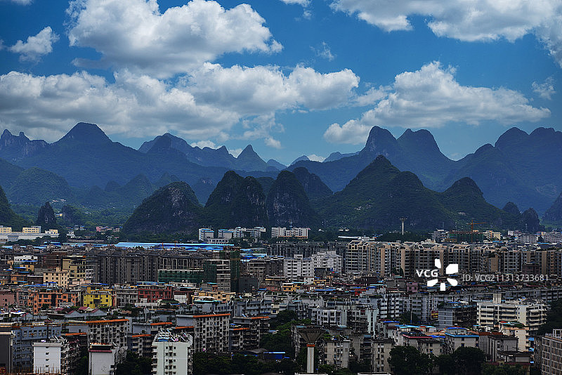 桂林城全景风光图片素材