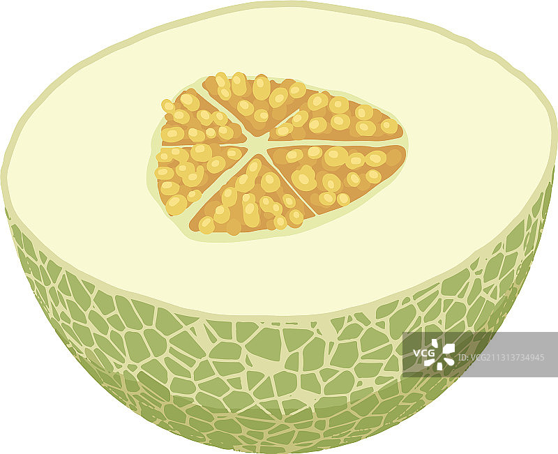 新鲜哈密瓜图标2.5D风格图片素材