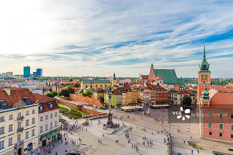 波兰华沙城堡广场风光图片素材